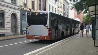 STIB Bus 34 Trajet entre Arsenal et Buedts dans un Bus MERCEDES BENZ CITARO G C1 (9043)