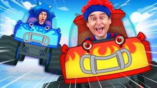 Monster Truck Race 🚓 | Water vs Fire Truck Song 🎶 Fun Vehicles \u0026 Nursery Rhymes for Kids