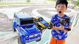 Car Toy Play with Racing Track Outdoor Playground Activity