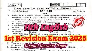 11th English 1st Revision Original Question Paper 2025| 11th English Important Questions