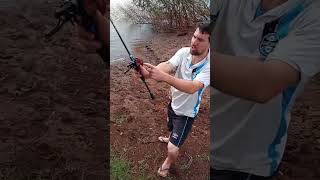 testando a vara e a carretilha da shopee... links na descrição #caretilha #vara pesca