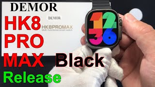 DEMOR HK8 Pro Max Ultra Black Case 49mm Smart Watch Launch IWO 2023 2.12inch Smartwatch Unbox Review