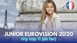 JUNIOR EUROVISION 2020: My Top 11 (so far) + 🇨🇵 | WITH COMMENTS | ESC Martín