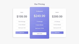 How to Create a Pricing Plan Table in HTML and CSS | Our Pricing Table using HTML and CSS | 2022