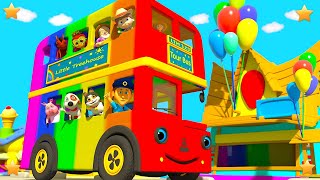 Rainbow Wheels on the Bus | Kindergarten Nursery Rhymes For Children