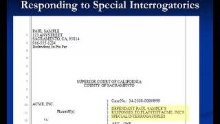 Introduction to Discovery: Part 7: Responding to Special Interrogatories