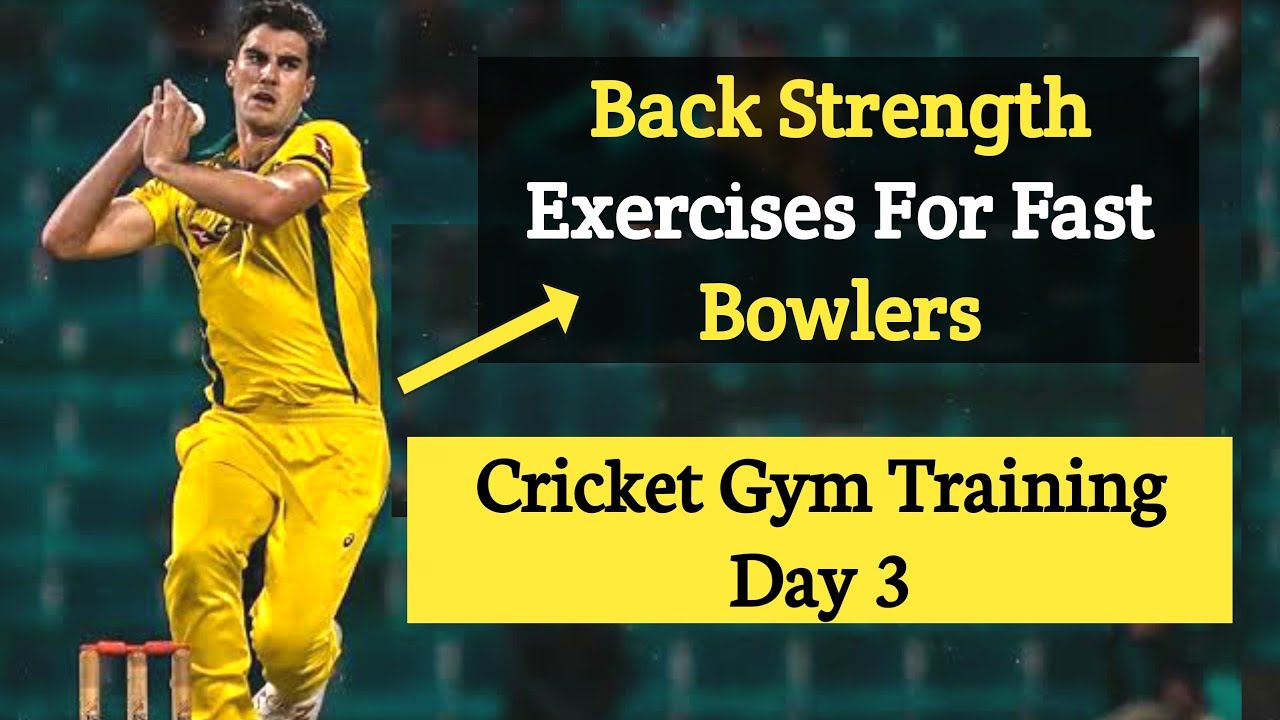 Back Strength Exercises For Fast Bowlers | Cricket Gym Training Day 3 ...