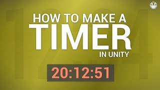 TIMER/STOPWATCH in Unity (tutorial)