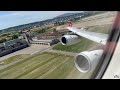 edelweiss air airbus a340 300 sunny roaring takeoff from zurich airport zrh yul