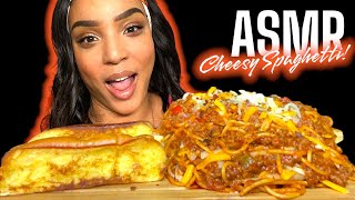 ASMR | CHEESY HOMEMADE SPAGHETTI MUKBANG | No Talking | Nene’s Eats ASMR