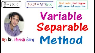 Variable Separable Method | First Order First Degree| Solved Examples