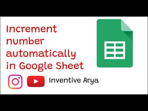 How To Increment Number Automatically In Google Sheet ?| Google Sheet ...