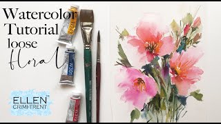 Watercolor Tutorial for Beginners- Loose Floral- Using Only 3 Colors!