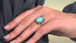 Sleeping Beauty Turquoise Doublet \u0026 Sapphire Ring 14K Gold with Jill Bauer