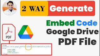2 Way generate google drive pdf embed code link | Embed code google drive pdf