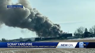 Multiple fire departments called for scrap pile fire in Manitowoc County