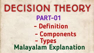 Decision Theory (Part-01)| Operations Research | Malayalam Explanation