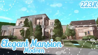Modern White Aesthetic Mansion 219k Bloxburg Speedbuild - roblox bloxburg houses mansion