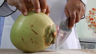 How To Cut Open A green Coconut Home?