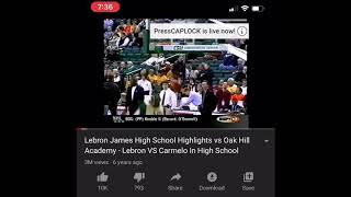 Lebron James VS Carmelo in HIGH SCHOOL - St Vincent St Mary versus Oak Hill