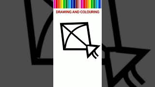 How To Draw Kite Easy and Simple  #Shorts