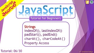JavaScript Tutorial 6/30: Strings Part-2