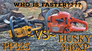 Poulan Pro 325 VS Husqvarna 346XP. Same Bar & Chain. Highly Un-Scientific Back Yard Testing.