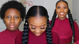 How To Jumbo Braid Goddess Ponytail On Short Natural Hair