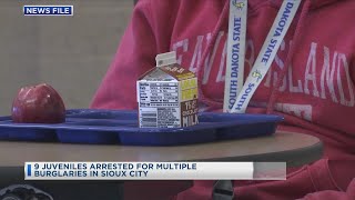 9 juveniles arrested for multiple burglaries in Sioux City