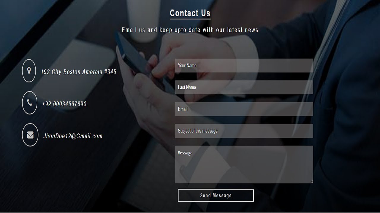 How To Make Beautiful Responsive Contact Us Form Design Using HTML CSS ...