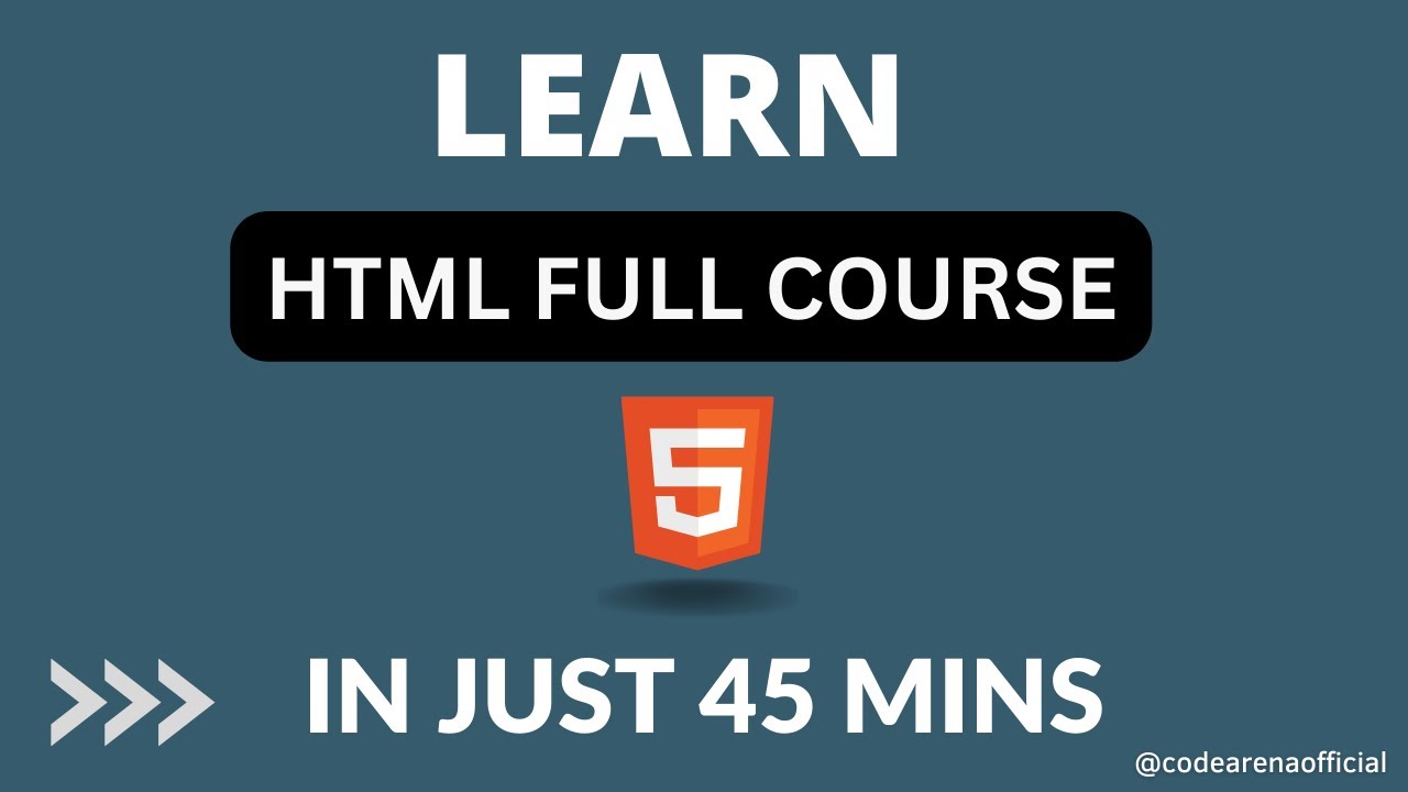 HTML Crash Course: Learn HTML In 45 Minutes And Build Your First Web ...