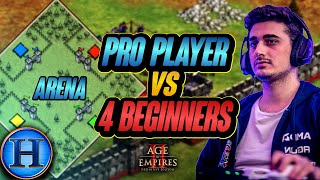 Professional Player vs 4 Beginners ON ARENA | AoE2