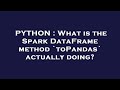 PYTHON : What is the Spark DataFrame method `toPandas` actually doing?