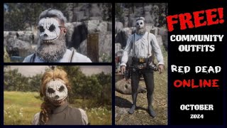 Red Dead Online : This Months FREE Community HALLOWEEN Outfits - October 2024  (Male \u0026 Female)