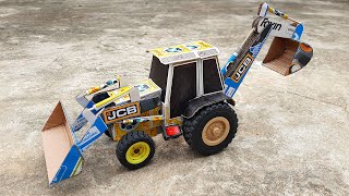How To Make JCB from Matchbox at Home | DIY JCB Backhoe Loader With Matchbox - Bulldozer toy Tractor