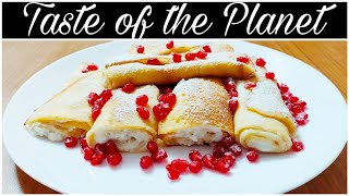 Nalesniki / Cheese filled Crepes of Ukraine/ Country 26