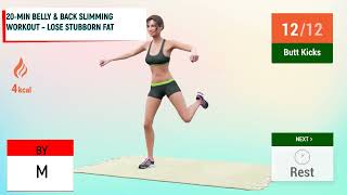 20 MIN BELLY \u0026 BACK SLIMMING WORKOUT – LOSE STUBBORN FAT/20 წუთიანი ვარჯიში მუცლისა და ზურგის გასა