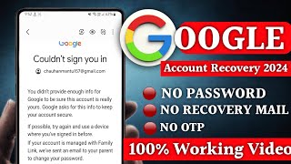 Gmail account recovery 2025 || Couldn't sign you in problem ko sahi kaise kare 2025 | Gmail recovery