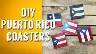 DIY PUERTO RICO COASTERS  #diypuertoricocoasters #popsiclestickscraft
