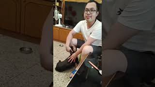 橡皮筋瞬間穿過狗狗尾巴The rubber band passes through the dog's tail in an instant #magic #funny