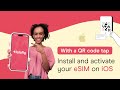 Another way to install the eSIM on iPhone: Holding press the QR code