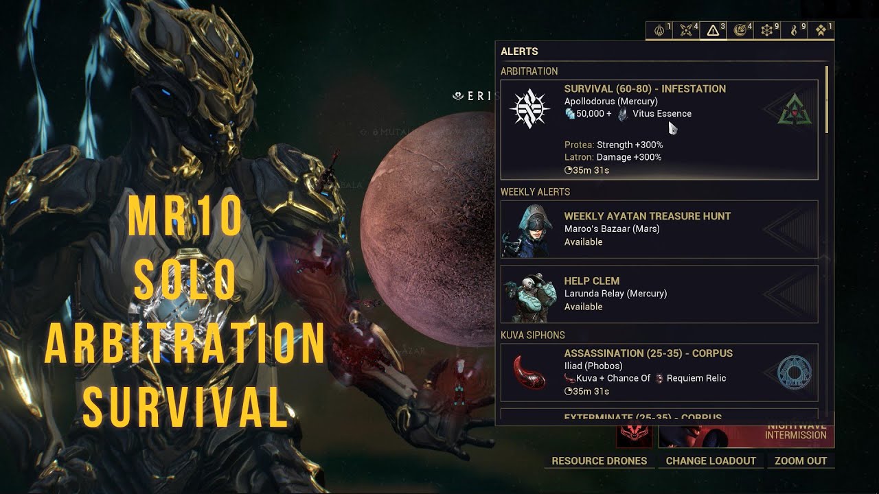 Solo Warframe Arbitration Survival Youtube