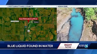 Mysterious blue liquid found in Iowa river