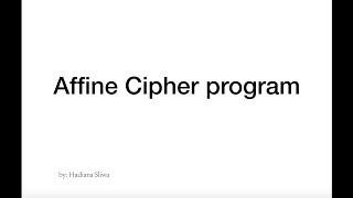 affine cipher program