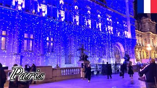 🇫🇷🎄Paris Christmas Eve Walk 2020 - Hôtel de Ville | Louvre Pyramid | Place de l'Opéra  -【4K HDR】