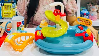 ရေသွားကူးကြမယ်နော် 🏊‍♀️ Swimming pool and rotating slide toy Review by IQ မမဝိုင်