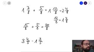 Gemischte Brüche addieren und subtrahieren (gleichnamig)
