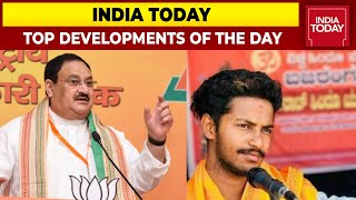 Three Arrested In Shivamogga Murder Case; JP Nadda's Clear Message On Saffron Flag Row | Top Updates