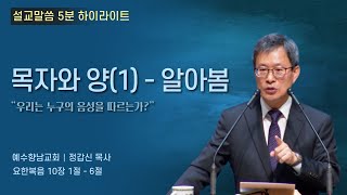 [5분 설교]20201018  목자와 양  -  정갑신 목사