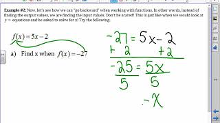 a2 notes function notation